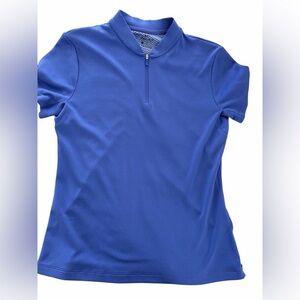 Nike AJ5225-554 Women's 1/4 Zip Dri-Fit Golf Polo Shirt Size Medium Purple Blue